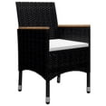 thumbnail image 5 of vidaXL 9 Piece Garden Dining Set Poly Rattan and Acacia Wood Black, 5 of 5