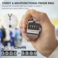 thumbnail image 3 of Metal Handheld Tally Counter 4-Digit Number Count Clicker Counter, Hand Mechanical Counters Clickers Pitch Counter for Coaching, Knitting, People, Lap, Fishing, Golf and Row, 2 x 1.85 in, Silver, 3 of 6