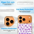 thumbnail image 6 of Case For Apple iPhone Air / 17 Pro / 17 Pro Max Series Case, Slim Thin Transparent Flexible Clear TPU Shockproof Phone Case For iPhone 17 Series, Purple Hearts (3), 6 of 6