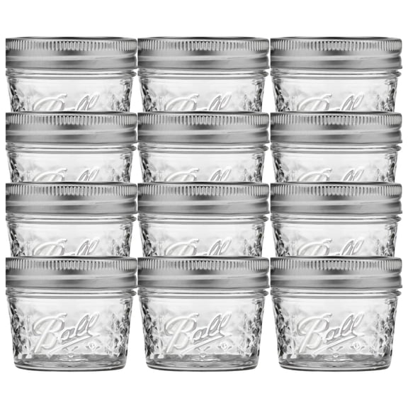 Ball Mason 4oz Quilted Jelly Jars with Lids and Bands, Set of 12