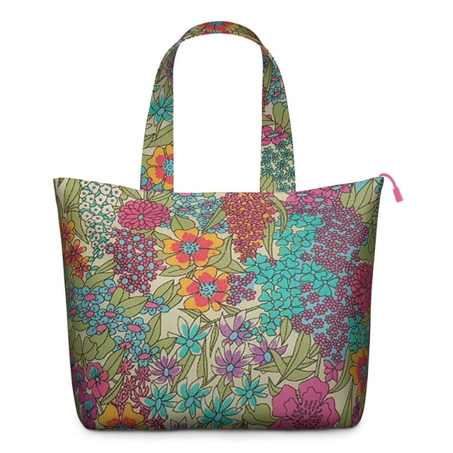 Floral Hummingbird Illustration Travel Bag Vintage Botanical Print Weekender Tote, , Large Capacity, Adjustable Shoulder Strap