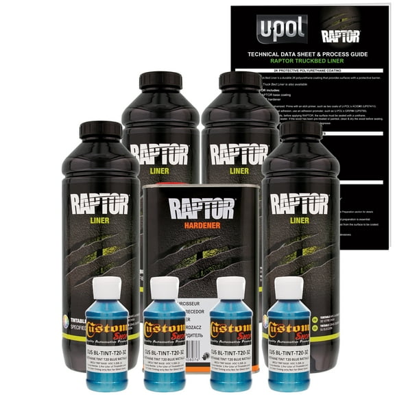 Raptor Blue Metallic Urethane Spray-On Truck Bed Liner Texture Coating, 4 Liters