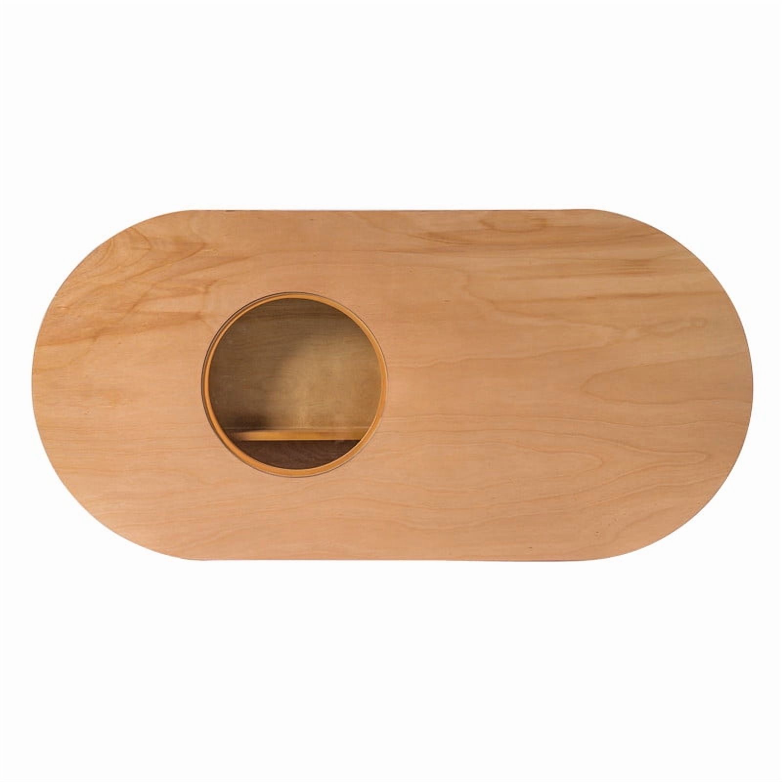 Mid-Century Modern Oval Coffee Table with Drawers & Tempered Glass Inset Top, 2-Tier Fluted Center End Table with Open Shelf