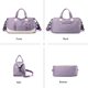 thumbnail image 5 of (Púrpura)Bolso de viaje plegable de nailon para mujer, bolso deportivo para gimnasio, bolso de hombro de gran capacidad para fin de semana, bolso de mano ligero e impermeable, equipaje de mano p, 5 of 5