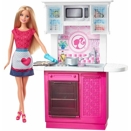  Barbie  Deluxe Kitchen  and Doll Walmart com