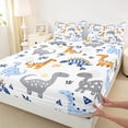 thumbnail image 3 of Homewish Wildlife Dinosaurs 4pcs Bed Sheets for Children Teens,Kawaii Dino King Sheets,Jungle Woodland Super Cozy Sheet Set,Breathable Home Decor, 3 of 7
