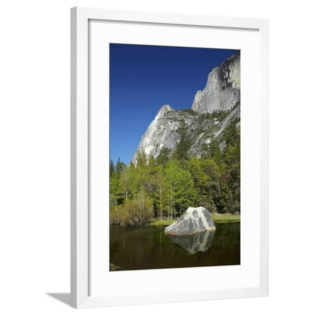 North Face Half Dome - North West Face of Half Dome, and Mirror Lake, Yosemite NP, California Framed Print Wall Art By David Wall