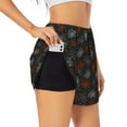 thumbnail image 3 of Lsque Spider Web Printed Women's Running Shorts with Liner Pockets,Elastic Quick Dry Workout Athletic Gym Yoga Shorts,Womens High Waist Shorts-Medium, 3 of 9