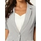 thumbnail image 5 of Blazer de mujer INSPIRE CHIC con solapa de muesca, un botón, manga corta, chaqueta de traje gris XS, 5 of 6