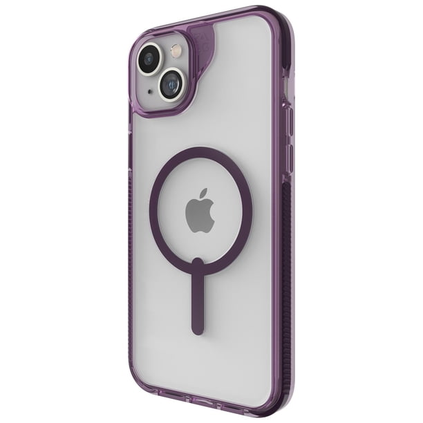 Funda Santa Cruz Snap para iPhone 15 y 14 Plus ZAGG Grafeno Transparente con borde Violeta