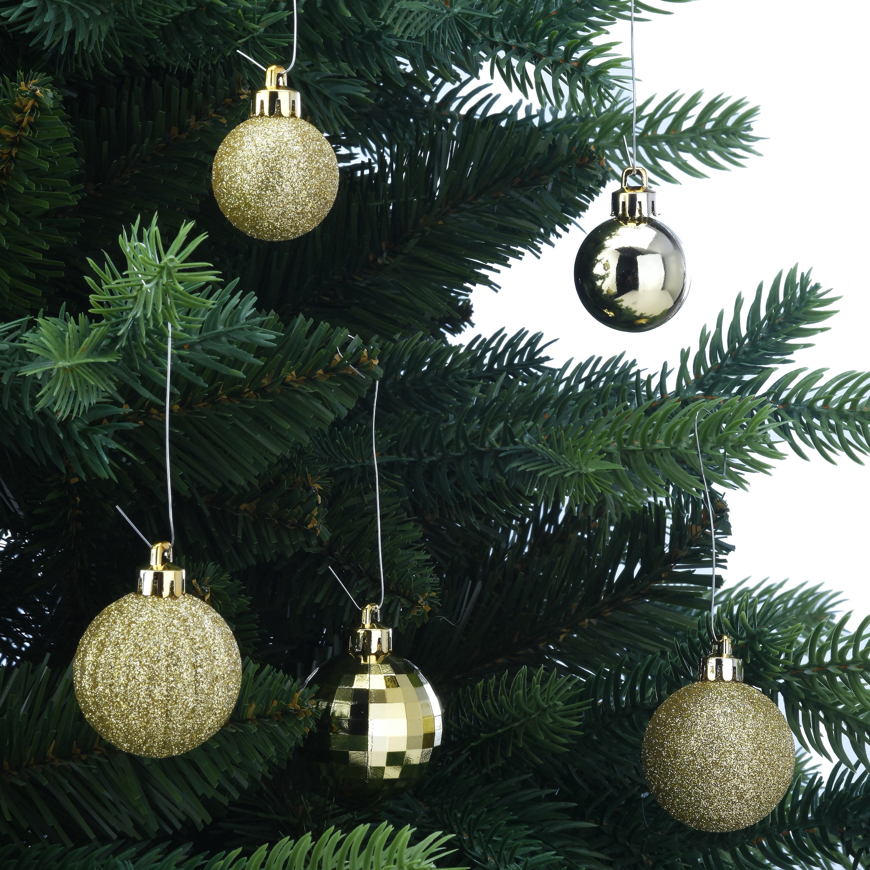 20-Count Gold Mini Ball Shatterproof Christmas Ornaments, by Holiday Time