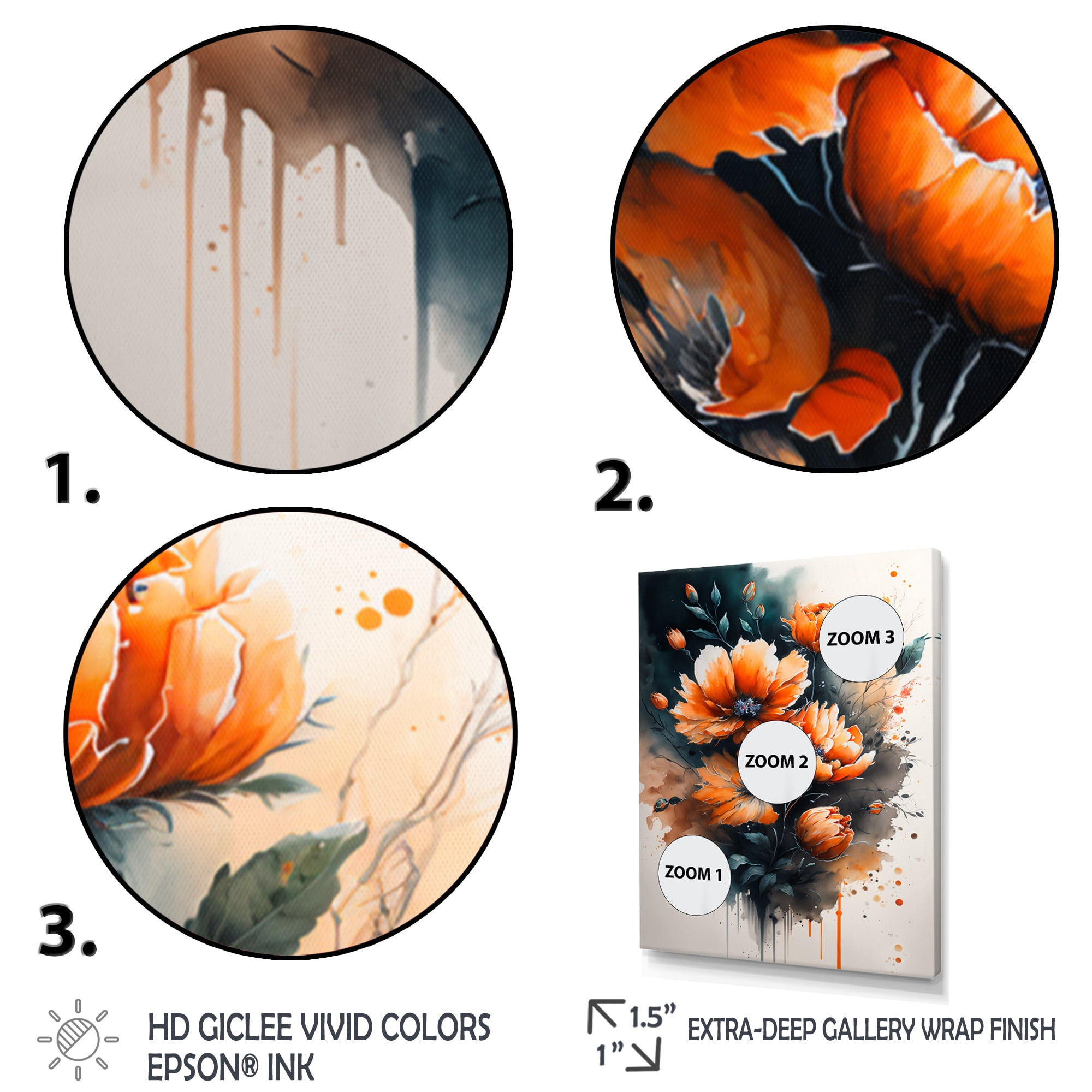 Designart Vibrant Orange Flower Bouquet Canvas Wall Art