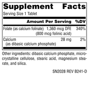Source Naturals MegaFolinic Bioactive Form of Folic Acid 800 mcg 120 Tablets