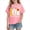 Pink, variant on Riecok 100 Days of School Shirt Kids Girls Crewneck Celebration Tees Funny Colorful Printed Short Sleeve Tops