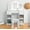 White, variant on Kids Vanity Set With Mirror, 2-In-1 Wooden Toddler Vanity Table With Stool