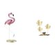 thumbnail image 1 of Escultura De Resina De Flamenco Con Hoja, Figura De Arte Moderno Con Soporte De Metal Para Jardín, Estanque, Macizo De Flores, Estantería, Dormitorio, Decoración Navideña, Adorno De, 1 of 8
