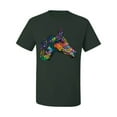 thumbnail image 3 of Colorful Neon Horse | Dean Russo Art Animal Lover Men's T-Shirt, Forest Green, Small, 3 of 6