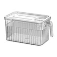 thumbnail image 1 of Organizador de refrigerador Infidev, contenedores apilables con tapas ventiladas y cesta de drenaje extraíble. Almacenamiento versátil de alimentos frescos de 3.7 L para frutas, verduras y huevos., 1 of 8