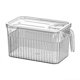 thumbnail image 1 of Organizador de refrigerador Infidev, contenedores apilables con tapas ventiladas y cesta de drenaje extraíble. Almacenamiento versátil de alimentos frescos de 3.7 L para frutas, verduras y huevos., 1 of 8