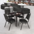 thumbnail image 2 of Regency Kahlo 30 in. Square Breakroom Table- Mocha Walnut Top, Black Base & 4 Restaurant Stack Chairs- Black, 2 of 8