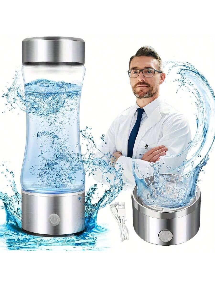 2026 New Hydrogen Water Bottle, 3-Min Rapid Electrolysis, PEM Technology Water Ionizer, Portable Hydrogen Water Generator For Office, Daily Drinking, Travel Exercise Home And Gifts (Silver