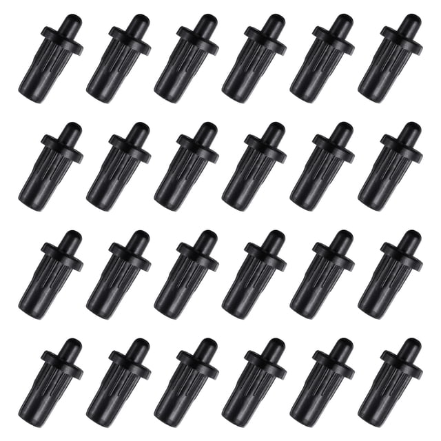 Uxcell 7.5mm Clavos de reparación para puertas de gabinete, conectores de panel de puerta con resorte, negro, 24 piezas