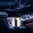 thumbnail image 3 of Stainless Steel Car Cigarette Ashtrays Fireproof Automatically Extinguished Unbreakable Ashtray for Car Home Office Outdoor Use Large Size Silver, 3 of 4