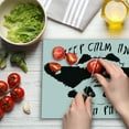 thumbnail image 3 of Black and White Cutting Board, Funny Animal Mascot Keep Calm and Hug a Panda Words Art, Decorative Tempered Glass Cutting and Serving Board, Large Size, Black White, by Ambesonne, 3 of 5