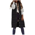 thumbnail image 2 of iHPH7 Sleeveless Puffer Vest Women Puffy Coats for Women Puffer Jacket Womens Long Vest for Women Sleeveless Casual Outerwear Long Puffer Vest Women Winter Vest for Women Black L, 2 of 8
