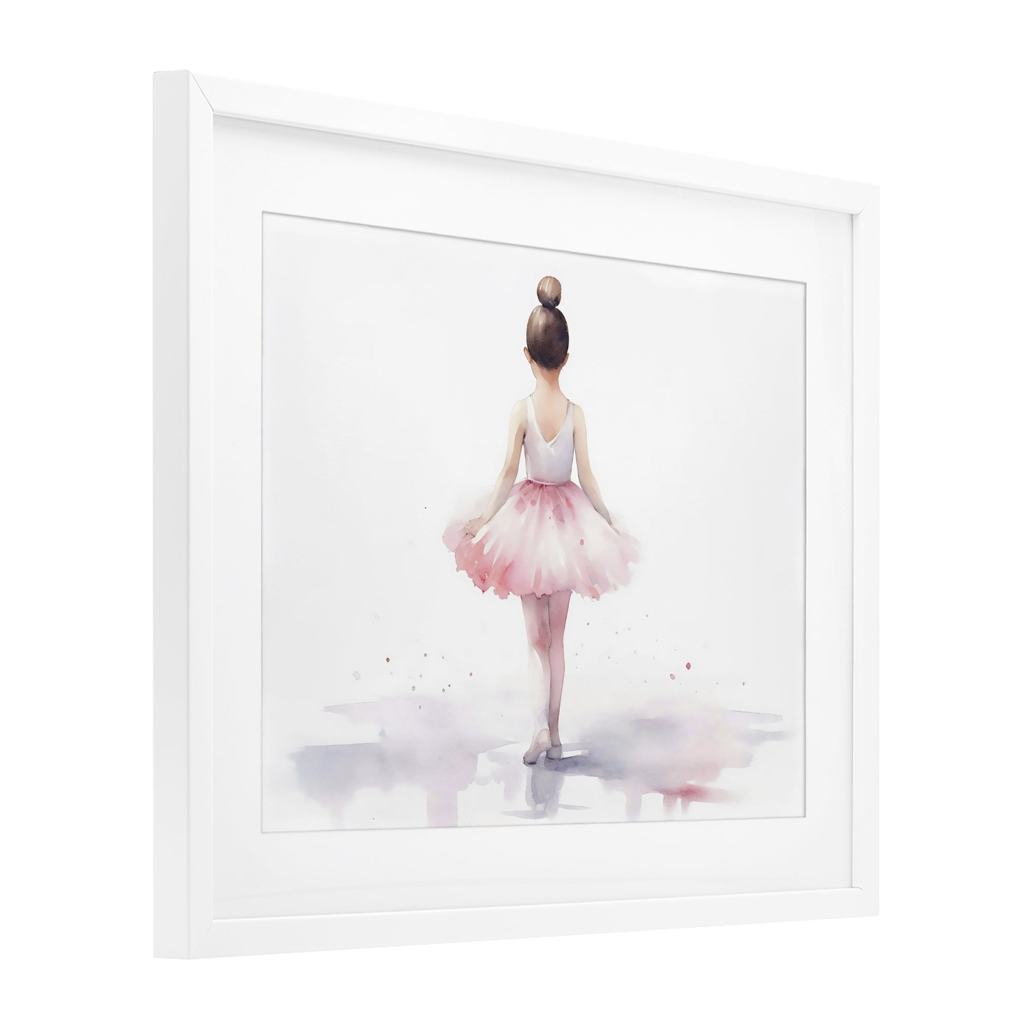 Stupell Industries Ballerina Facing Away White Framed Print Under Glass, design by Creative Studio