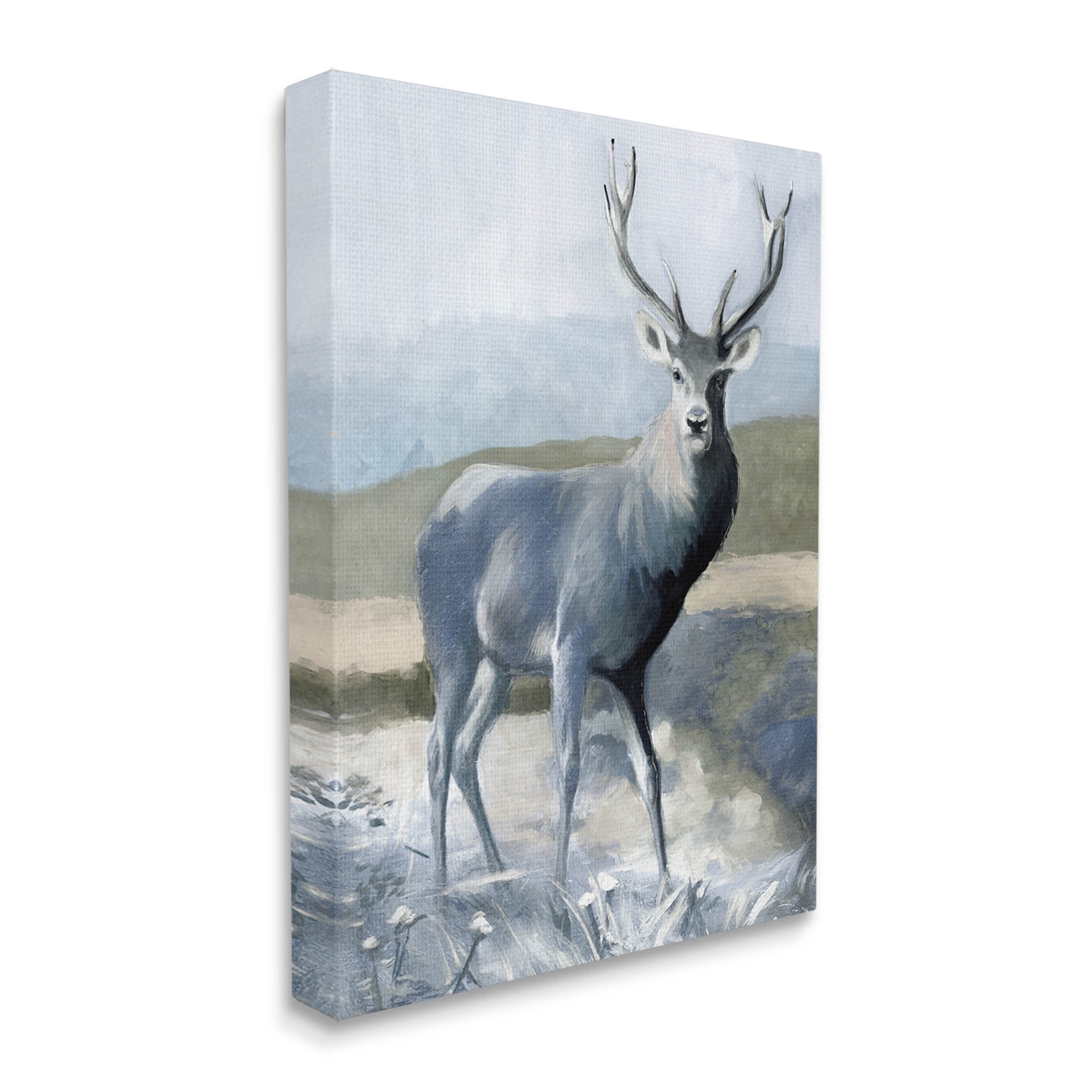 Woodland Wildlife Deer Portrait Animals & Insects Graphic Art Gallery Wrapped Canvas Print Wall Art
