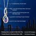 thumbnail image 2 of 10K Yellow Gold and 925 Sterling Silver Purple Amethyst and White Lab Grown Diamond Pendant Necklace for Women (0.51 Cttw, Gemstone February Birthstone, Oval 6X4MM, With 18 inch Silver Chain), 2 of 5