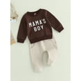 thumbnail image 2 of Loliuicca Toddler Baby Boy Clothes Solid Color Long Sleeve Crewneck Sweatshirt Top Casual Pants Set 2Pcs Fall Winter Outfits, 2 of 8
