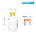 thumbnail image 2 of Uxcell 500ml Glass Square Reagent Media Storage Bottles with Yellow Cap, Clear, 2 of 7