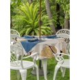 thumbnail image 3 of Outdoor Tablecloth with Umbrella Hole for Patio/Picnic/Party/Camping, White Crane Waterproof Table Cloth Round Cover Washable, Golden Chinese Auspicious Clouds Vintage Beige (Dia 60"), 3 of 8