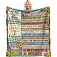 thumbnail image 1 of LHSHID 50th Birthday Gifts for Women Happy 50 Year Old Gifts Decorations Gift Ideas for Her Funny 50th Birthday Throw Blanket Gift Ideas 30"x40", 1 of 7