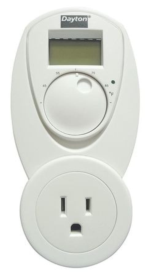 DAYTON 1UHG6 Portable Heating Thermostat, Open on Rise, 40 Degrees to