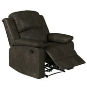 Relax-a-Lounger Reynolds Faux Suede Manual Recliner, Brown