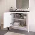 thumbnail image 2 of Modway Bryn 30" Modern Wood/Ceramic Wall-Mount Bathroom Vanity in White/Black, 2 of 8