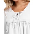 thumbnail image 5 of Doublju Womens 34 BELL Sleeve V Neck Tied Ruffle Casual Tunic Top With Plus Size, 5 of 5