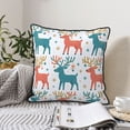 thumbnail image 6 of Velvet Rimmed Pillowcase Is Not Easy To Open Line Deformation Invisible Zipper Opening And Closing Only Pillowcase Does Not Contain Pillow Core Playful Reindeer Pattern 18"X18", 6 of 7