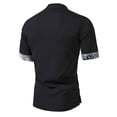 thumbnail image 3 of Camisas de Manga Corta de los Hombres Casual Color Sólido Collar de Solapa Suelto Top de Verano, Manga Corta Tops de Verano para la Comodidad Diaria, 3 of 3