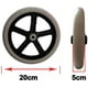 thumbnail image 2 of Universal 200mm 8inch Small Non-marking Gray Rubber Wheelchair Wheel Replacement, 2 of 5