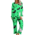 thumbnail image 2 of Blouses pour Femmes, Mode Féminine Ensemble de Pantalons Longs à Manches Longues et Col Rond Imprimé Non Positionné, 2 of 6