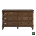 thumbnail image 3 of Walker Edison Vivienne Easy Assembly 4-Piece Solid Wood Bedroom Set with Twin Bed Frame, 1-Drawer Nightstand, 6-Drawer Dresser, and Short Bookshelf - Dark Brown, 3 of 11
