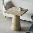 thumbnail image 2 of GZXS 24" Tall Pedestal Side Table, Square Magnesium Oxide End Table in Cream, Versatile for Plant Stand, Entryway, or Chairside Accent, 2 of 9