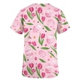 thumbnail image 4 of Kctiaxy Scrub Tops Women Colorful Eggs Print Graphic Easter Tshirts for Women V-neck Short Sleeve Tops for Women with Pockets, 4 of 5