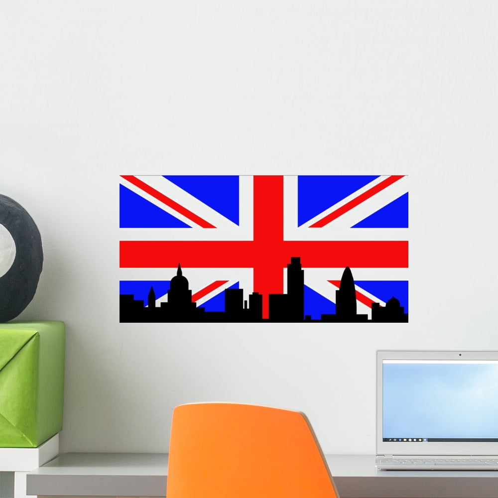 London Skyline and British Wall Mural Decal Sticker, Wallmonkeys Peel