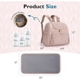 thumbnail image 5 of Diaper Bag - Diaper Backpack - Diaper Storage Bag - Two-Piece Diaper Bag Set, Small Diaper Backpack, Stylish Baby Travel Backpack with Insulated Pocket, Changing Mat and Stroller Straps - Pink, 5 of 5