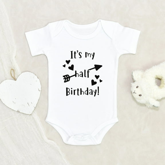 Newbabywishes - Cute Its My Half Birthday Baby Clothes for Boys and Girls - Funny Baby Clothing